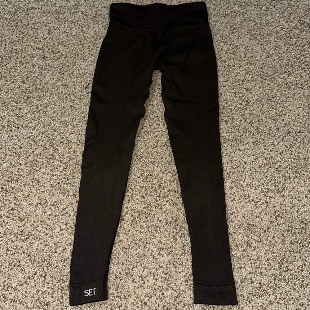 Set active wear pants leggings dark brown